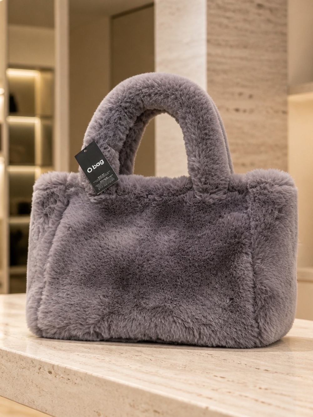 O bag Faux Fur Tote Bag  Made in Italy 
NWT